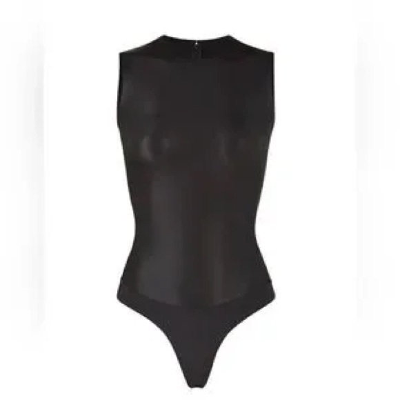 SKIMS Faux Leather Bodysuit black NWT - Picture 4 of 4